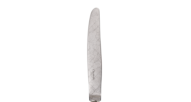 christofle Couteau de table en métal argenté - dorure partielle or rose