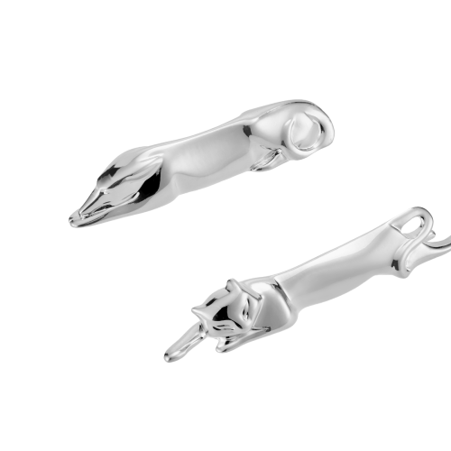 christofle Silver-plated Set of 2 Knife Rests Dog/Cat