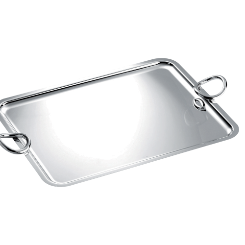 christofle rectangular tray with handles 53x42cm vertigo  silver plated 0