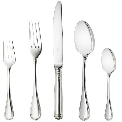 christofle ensemble individuel (5 pièces) en argent massif 1