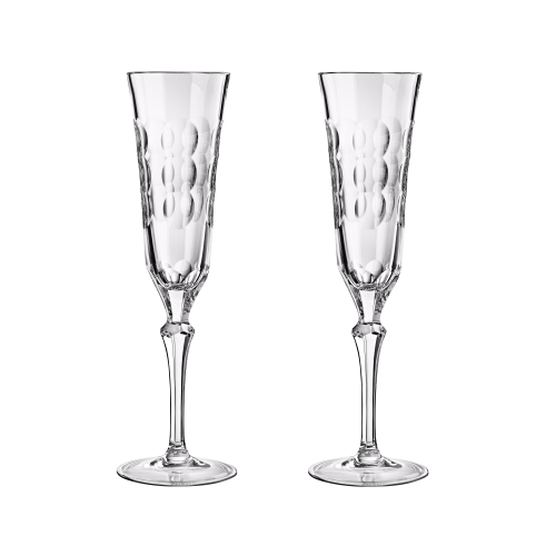 christofle Set de 2 flutes à champagne en cristal