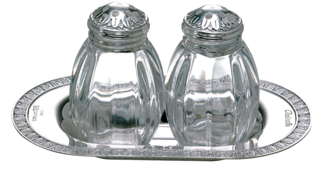 christofle Ensemble salière et poivrier en argent massif