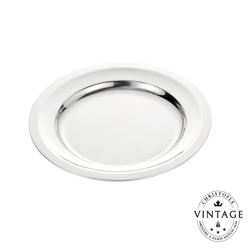 christofle plat rond argenté 30 cm, vintage 1