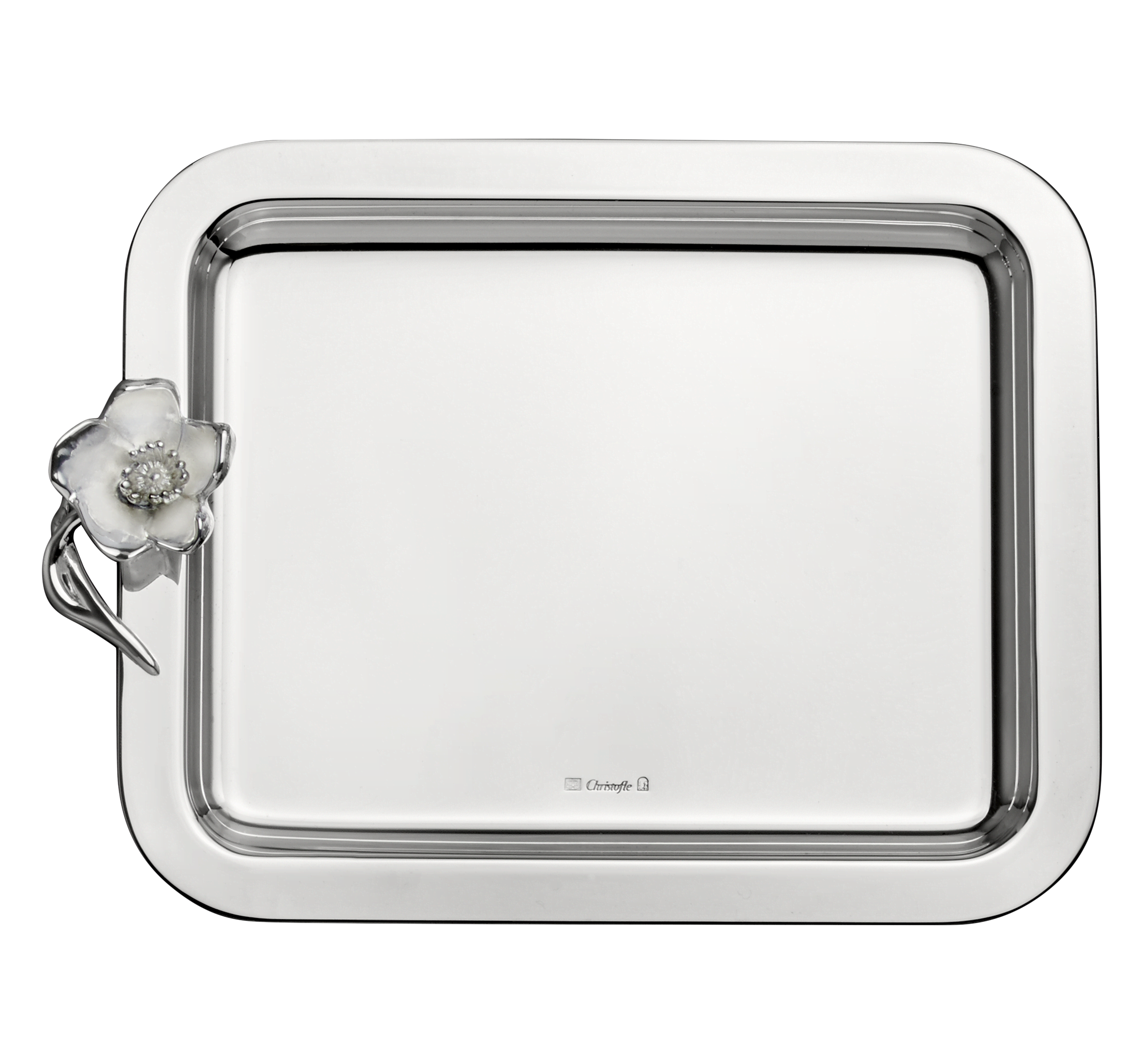 christofle Plateau rectangulaire en métal argenté - 20 x 16 cm
