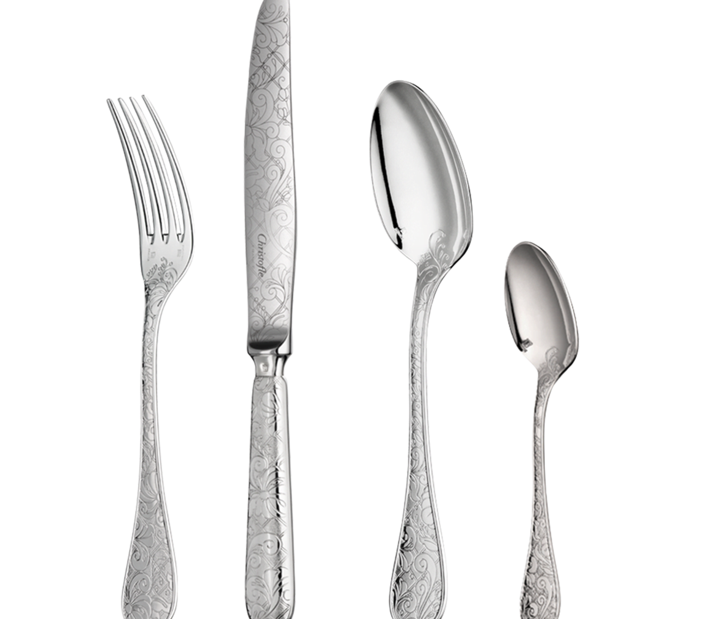 christofle 24-piece silver-plated flatware set with chest 2