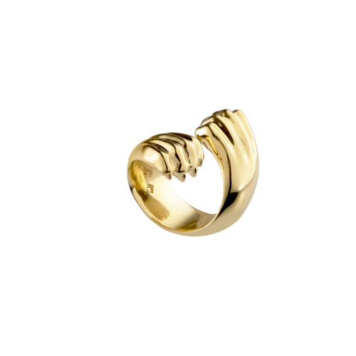 christofle sterling-silver gilded 24 carats cross ring 0