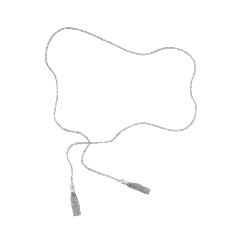 christofle sterling silver long tie necklace - belt 0