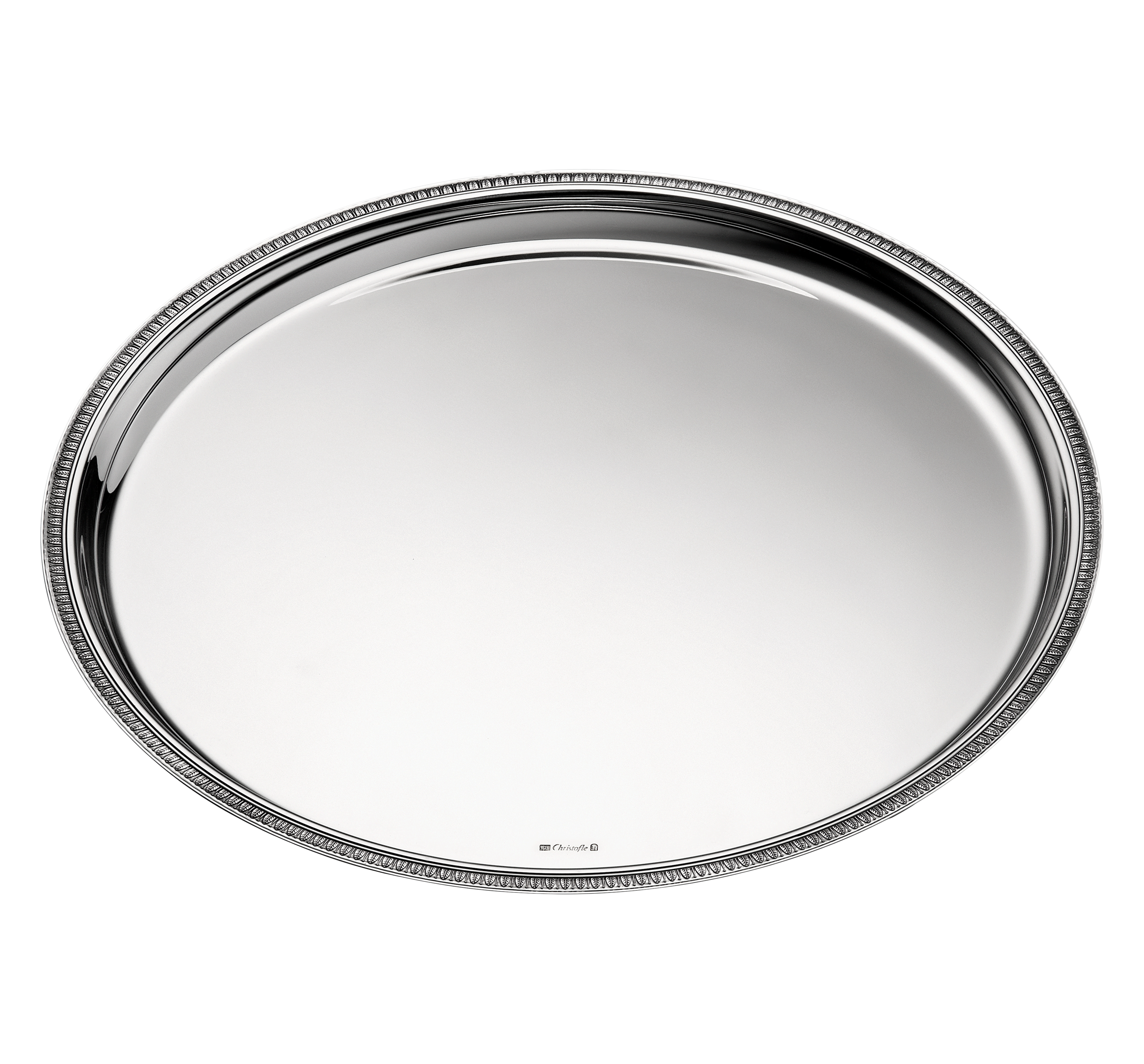 christofle Plateau rond en métal argenté - 39 cm