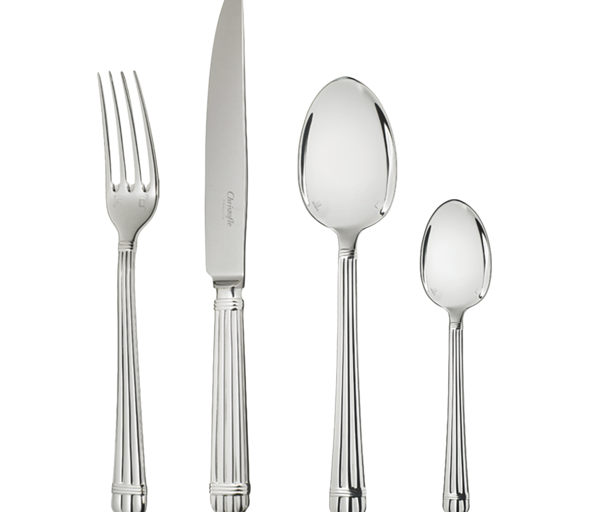 christofle 24-piece silver-plated flatware set with chest 2