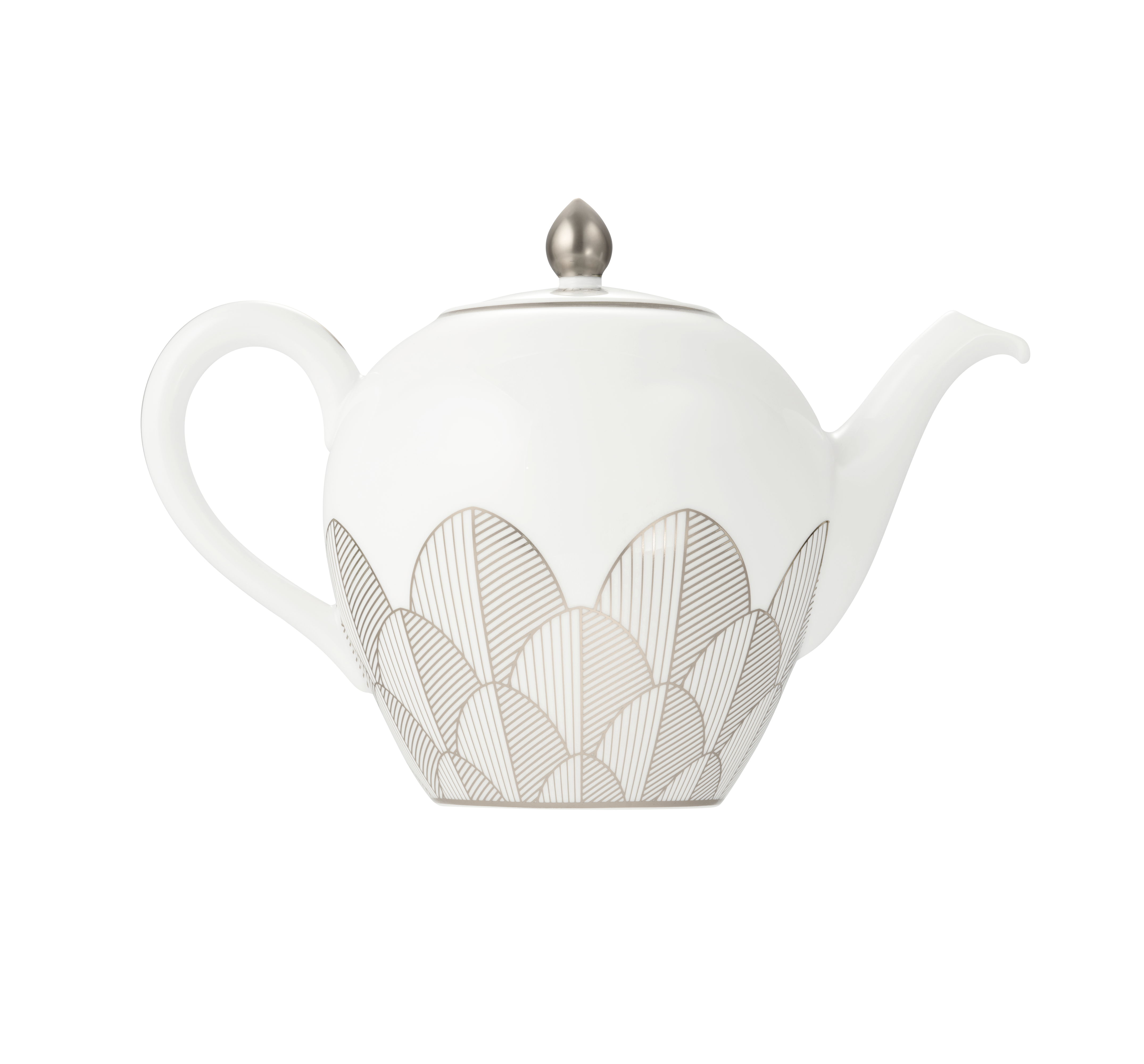 Porcelain Round teapot 1,5L - Platinum