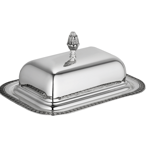 christofle Beurrier rectangulaire en métal argenté