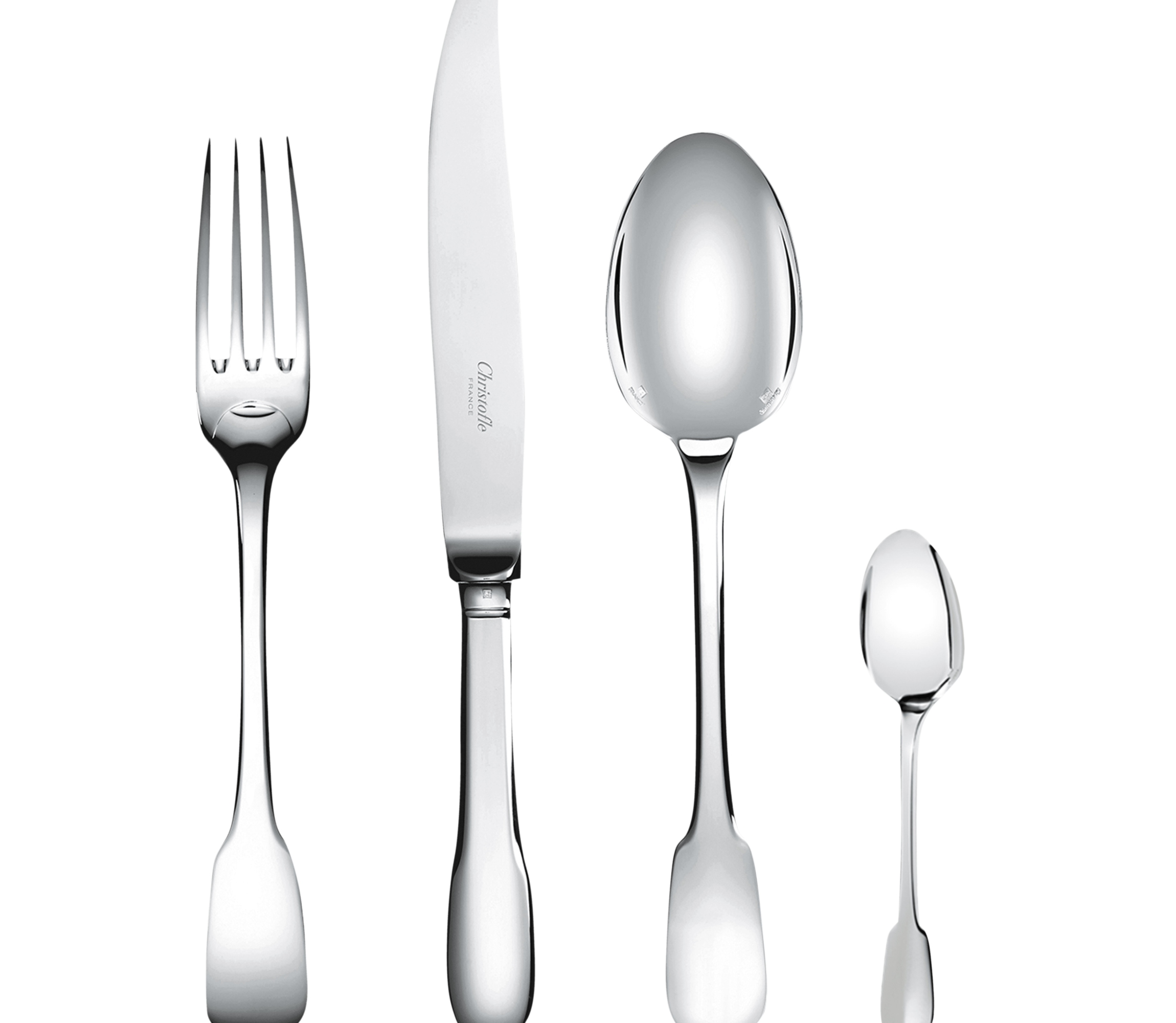 christofle 24-piece silver-plated flatware set with chest 1