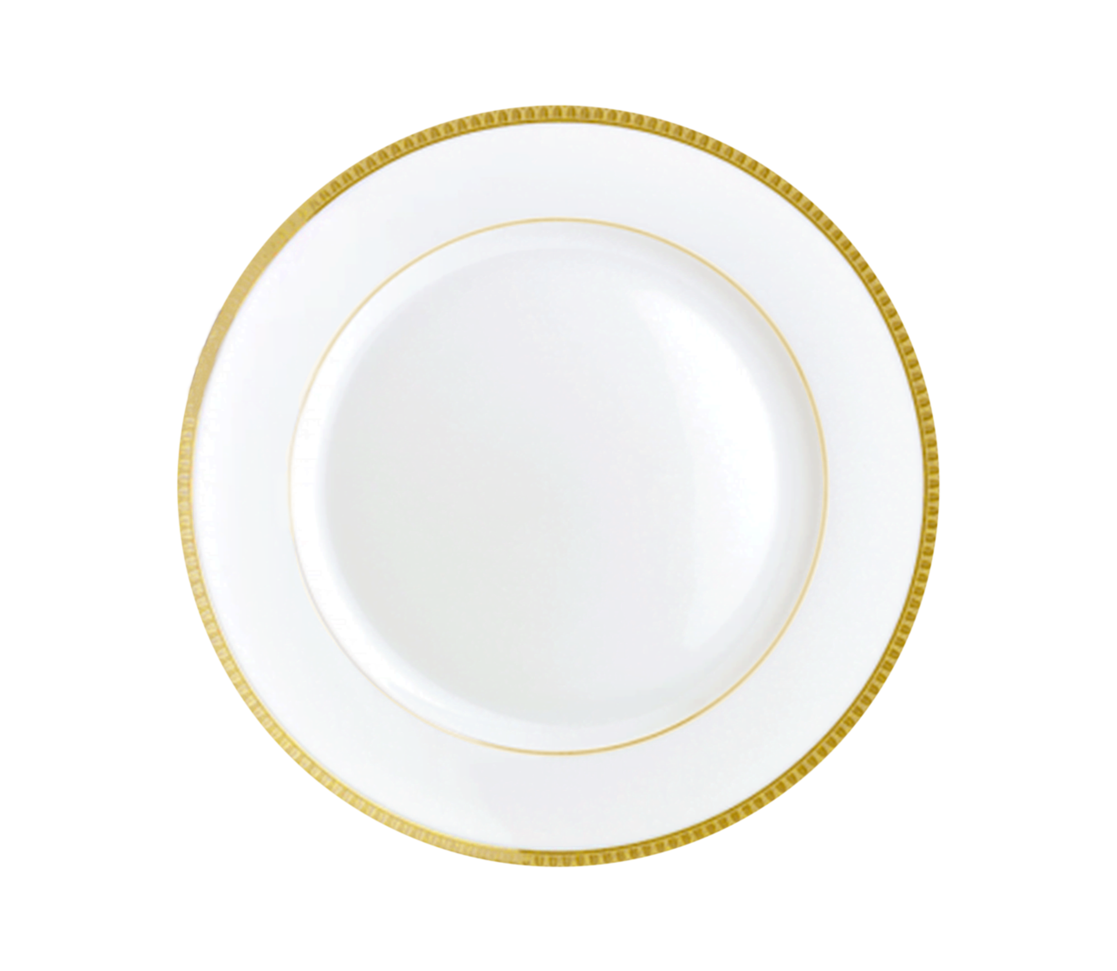 christofle Assiette à dessert en porcelaine finition or