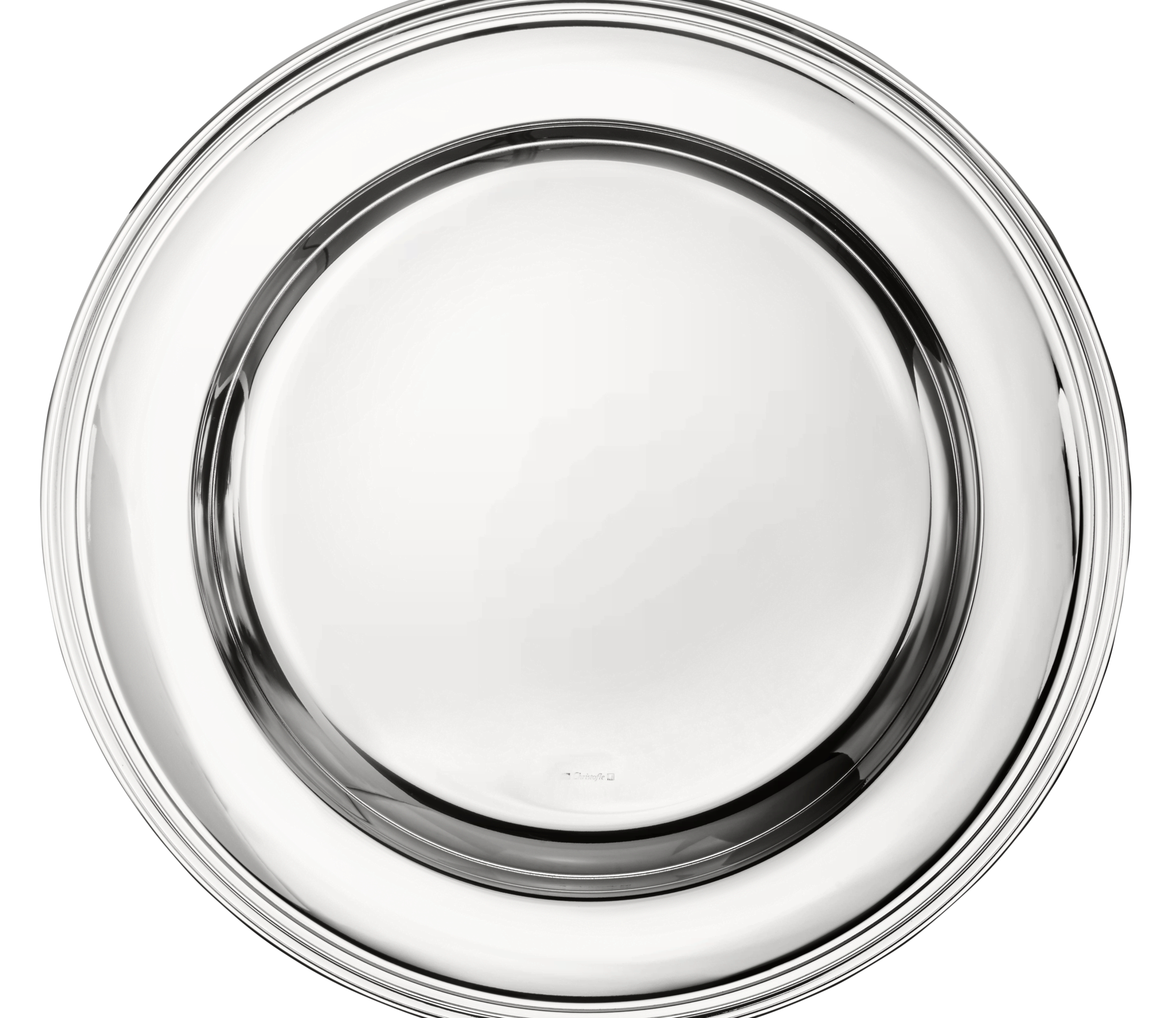 christofle Plat rond en métal argenté 