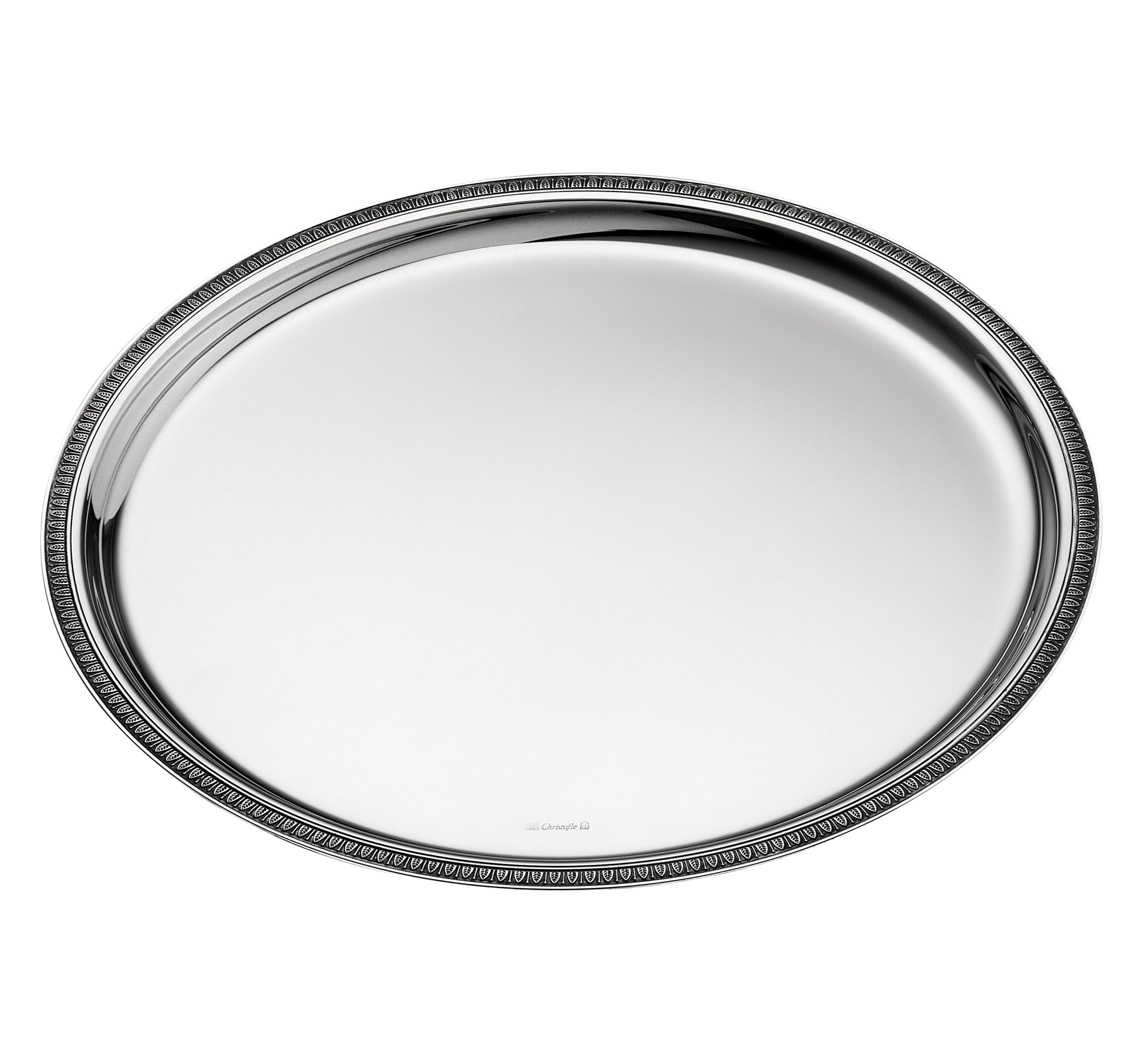christofle Plateau rond en métal argenté - 30 cm