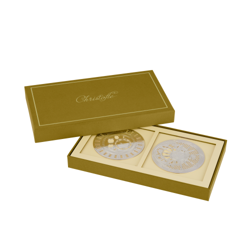 christofle  set of 2 silver-plated coasters 0