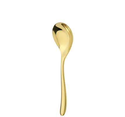Gold Stainless Steel Cream Soup Spoon 