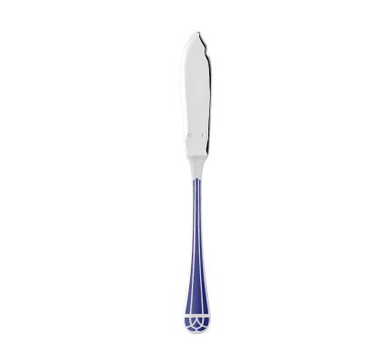 christofle silver-plated fish knife - marbled blue 0