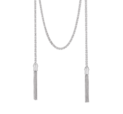 christofle sterling silver tie necklace chain  2
