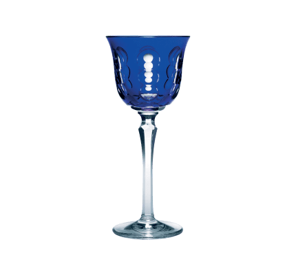 christofle blue crystal wine glass 1