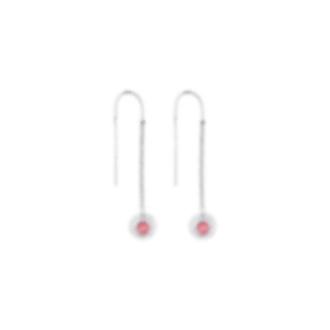 Sterling Silver Drop Earrings with Rhodocrosite