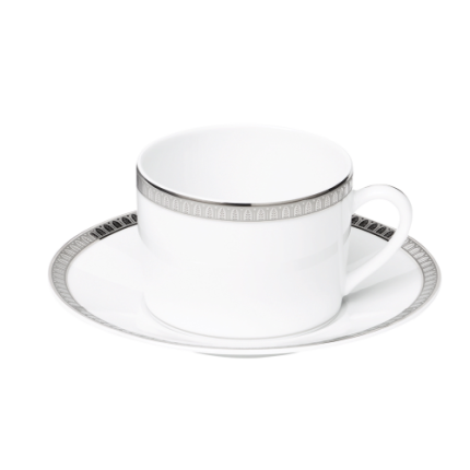 christofle porcelain tea cup and saucer platinum finish 2