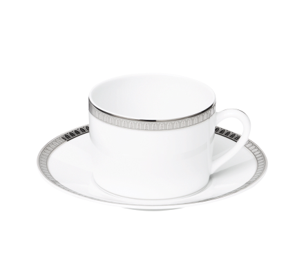 Porcelain tea cup and saucer Platinum finish