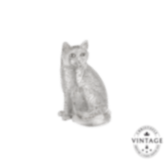 christofle chat assis argenté - vintage 1