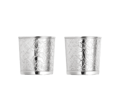 christofle silver-plated shot glasses, set of 2 1