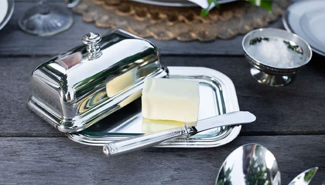 Albi Silver-Plated Lidded Butter Dish Albi Silver-Plated Lidded Butter Dish