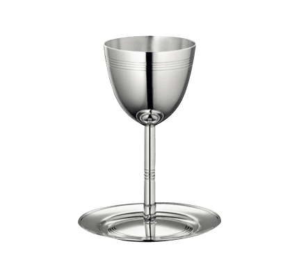 christofle silver-plated kiddush cup and saucer 1