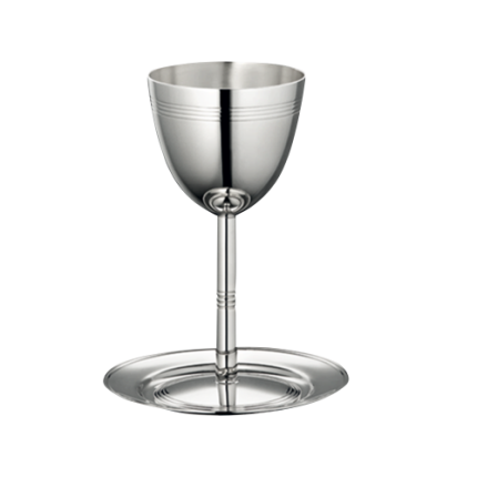 christofle silver-plated kiddush cup and saucer 1