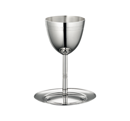 Silver-plated Kiddush Cup and Saucer