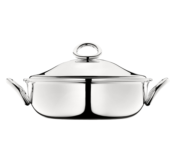 christofle vegetable dishe with lid vertigo  silver plated 1