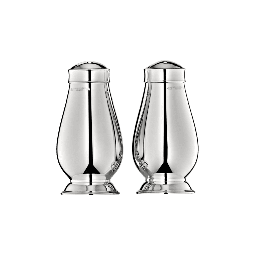Silver plated salt shop and pepper shakers