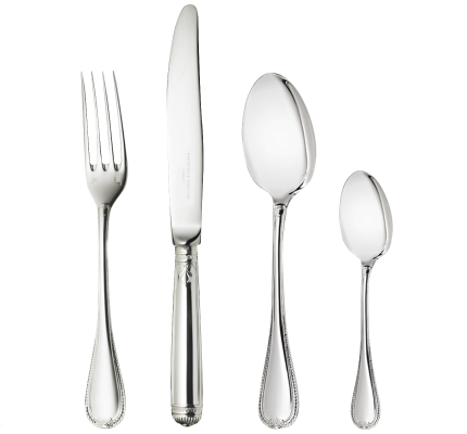 christofle 24 piece sterling silver flatware set with chest 0