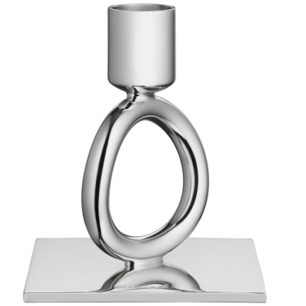 Silver-Plated Single-Ring Candlestick Holder