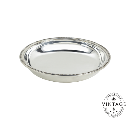 christofle plat creux rond argenté 26 cm - vintage 1