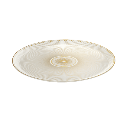 christofle porcelain pie dish gold finish 1