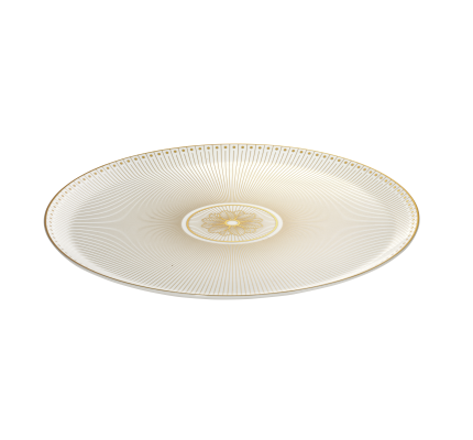 christofle porcelain pie dish gold finish 1