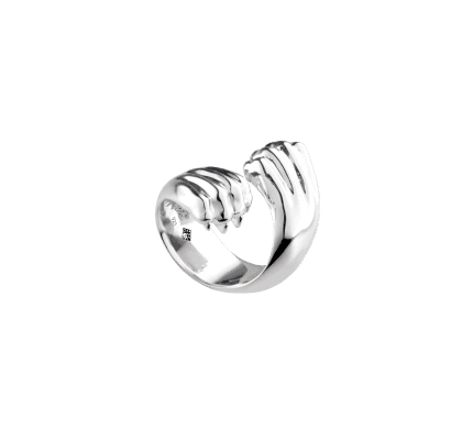 christofle sterling-silver cross ring rhodium plated 0