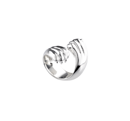 christofle sterling-silver cross ring rhodium plated 0