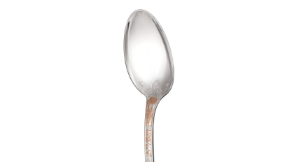 christofle partially gilded silver plated table spoon - pink gold 2
