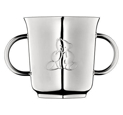 christofle two handle baby cup charlie bear  silver plated 2