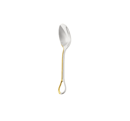 Partially Gilded Silver-Plated Dessert Spoon