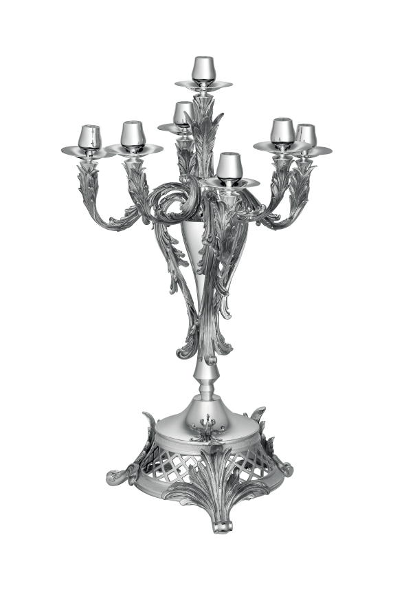christofle silver plated seven light candelabra 0