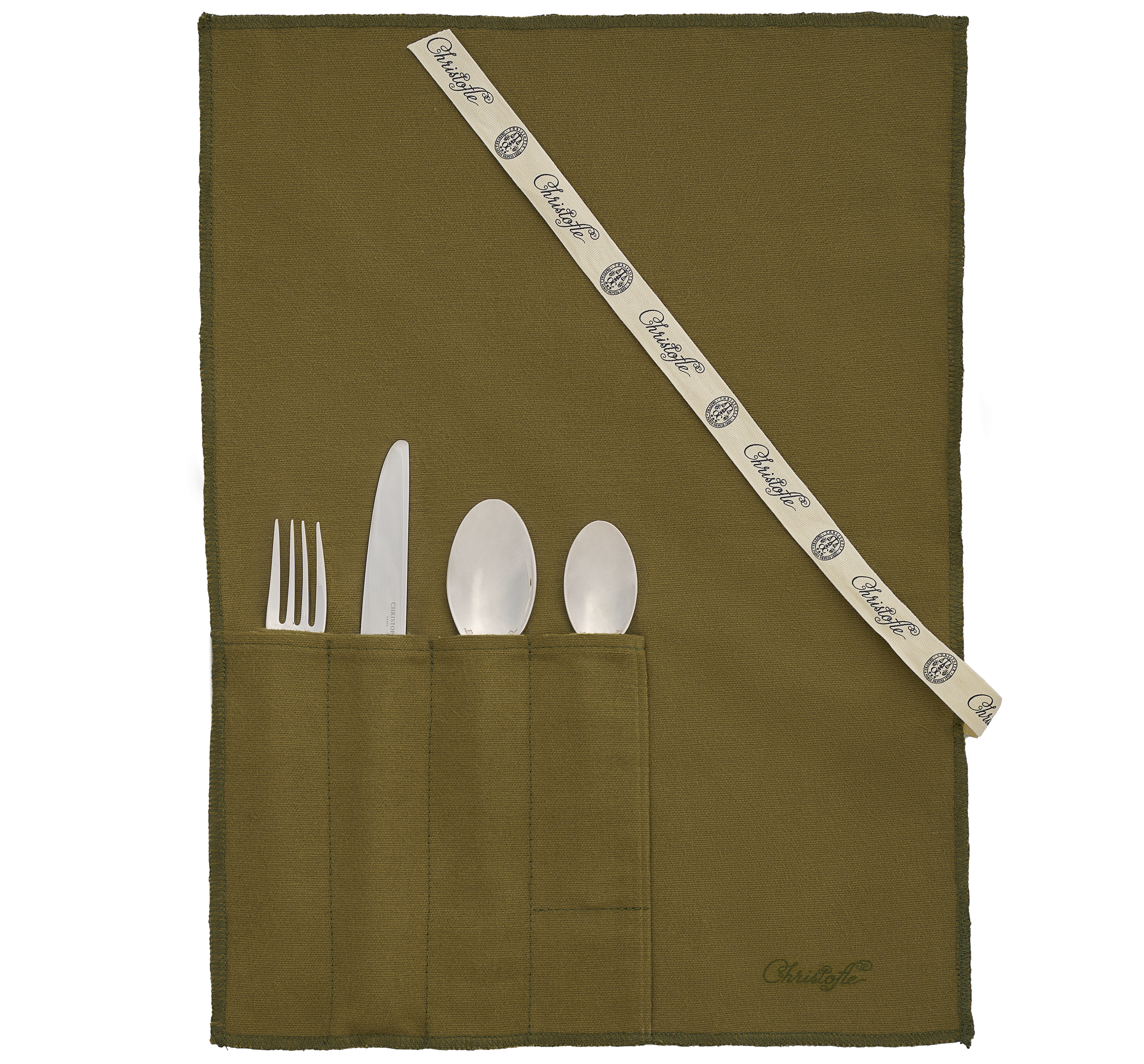 christofle la trousse - 4 couverts taille intermédiaire en métal argenté  3