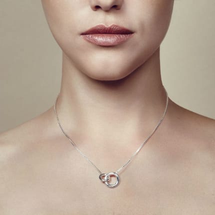 christofle short necklace with two rings idole de christofle  sterling 2
