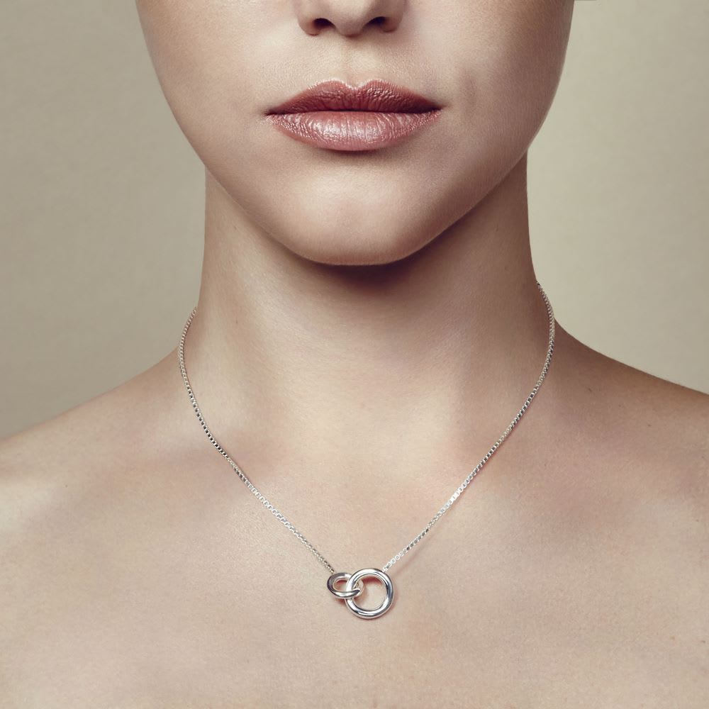 christofle short necklace with two rings idole de christofle  sterling 2