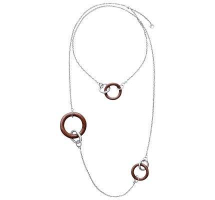 christofle rosewood & sterling silver necklace 1